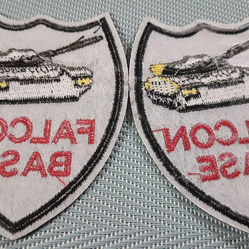 Falcon Base embroidered military patches, set of 2