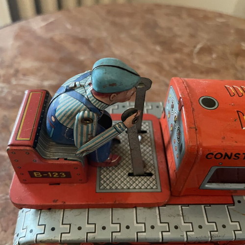 Vintage tin bulldozer toy Japanese used