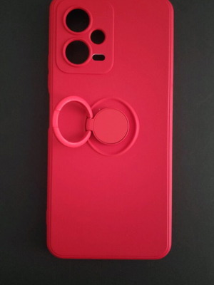 Redmi Note 12 5G case new, silicone with ring and magnet red