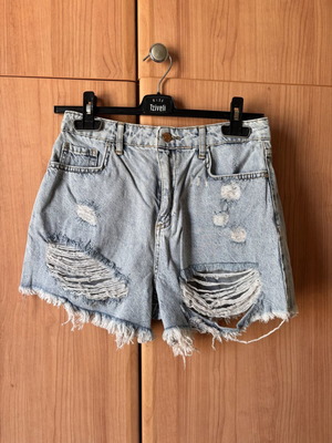 Denim shorts with rips, unworn