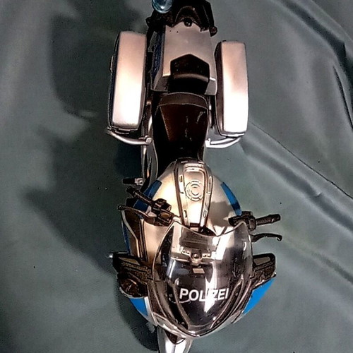 BMW Polizei Metal Motorcycle Miniature used, 17cm scale model