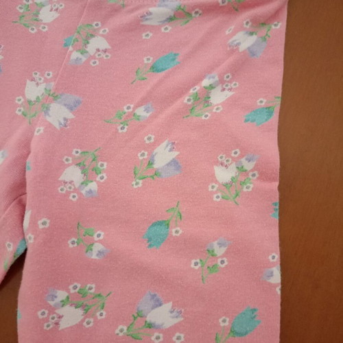 Benetton floral leggings used, pink with romantic lace, toddler size