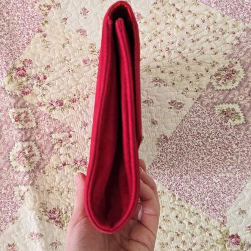 Vintage red suede envelope bag like new