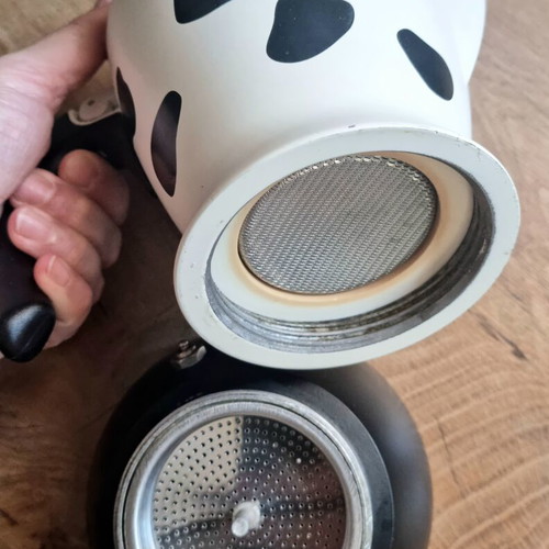 Bialetti Mukka Express espresso coffee maker, 2 cups, cow pattern