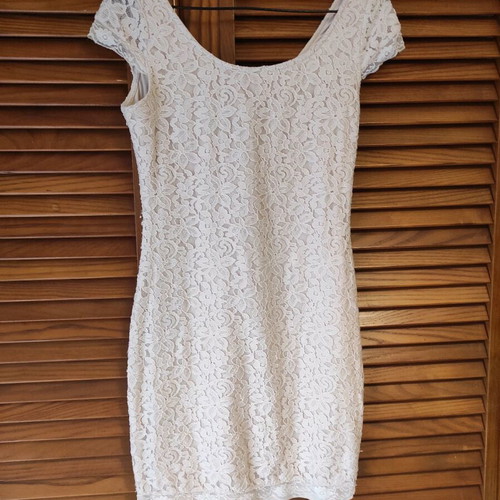 Beige mini dress Stradivarius used with floral details, size S