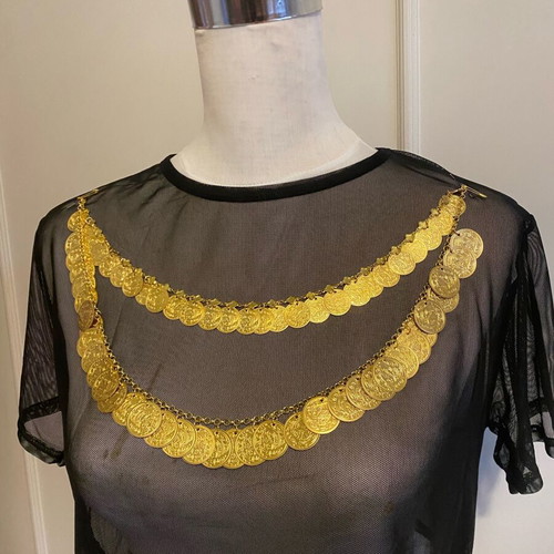 Traditional two-row chest jewelry new, gold-colored
