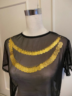 Traditional two-row chest jewelry new, gold-colored
