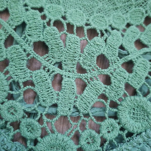 Green blouse with neck tie, size M
