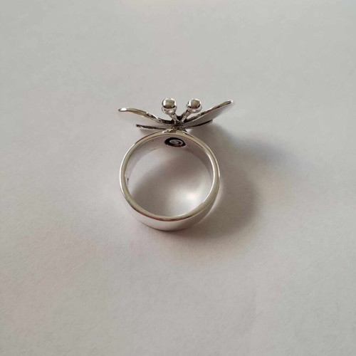 Handmade ring Rotating butterfly silver 925