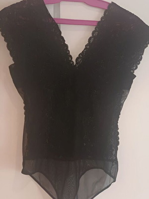 Lace bodysuit used, black, one size