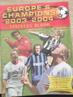 Europe's Champions 2003-2004 sticker album like new, Greek edition