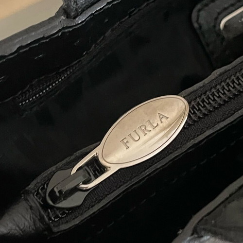 Furla handbag black and silver like new