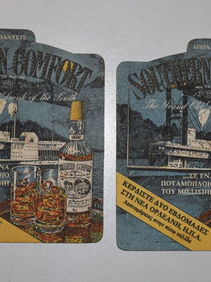 χάρτινα διαφημιστικά σουβέρ Southern Comfort του 1988