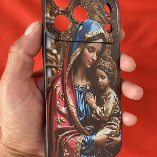 iPhone 17 Pro Max silicone case with Theotokos and Infant Jesus design new