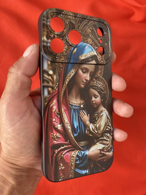Θήκη σιλικόνης για iPhone 17 Pro Max με «Η Θεοτόκος με το Βρέφος Ιησού» καινούργια