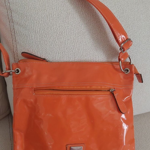 Hunter women's crossbody bag, orange patent leather