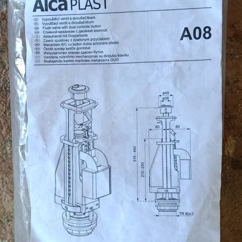 Alcaplast dual flush mechanism 3-6 liters new