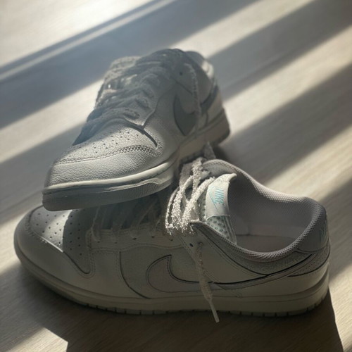 Nike Dunk Low shoes used, white, size 44.5
