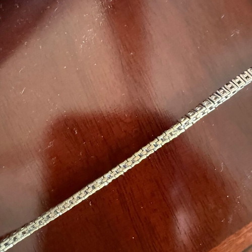Riviera tennis bracelet used, size 18, silver-plated, gray
