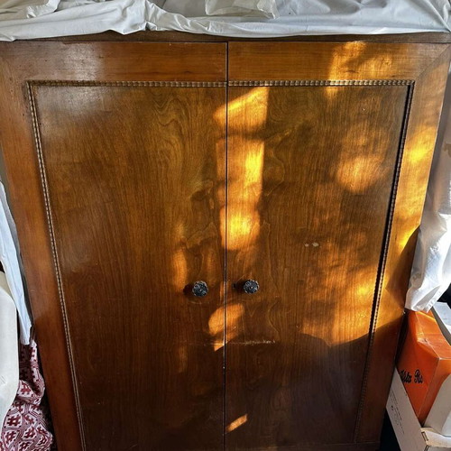 Antique wardrobe with drawers and hanging used
