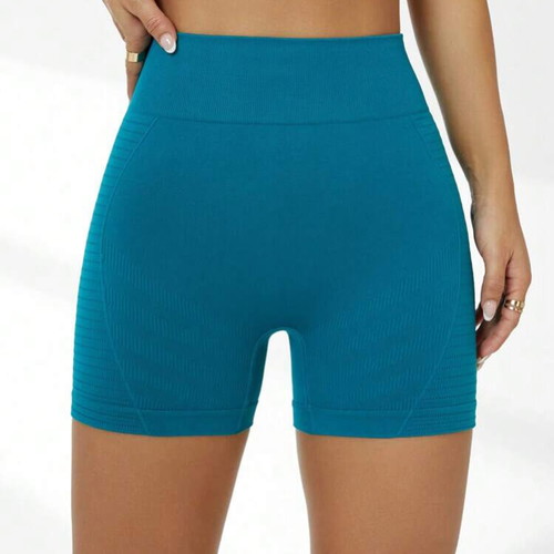 Women's teal blue green sportswear gym yoga shorts leggings size Large new