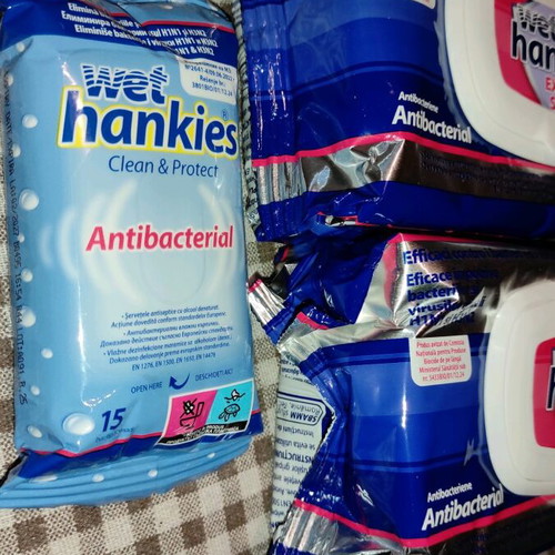 Set of antibacterial wipes and liquids new
