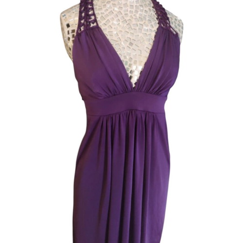 Veloudakis purple midi dress, used, backless
