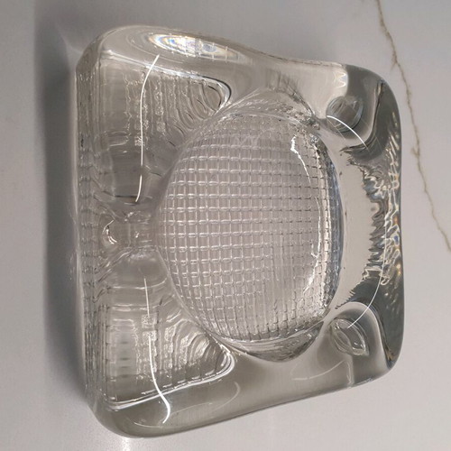 Glass ashtray new with geometric design
