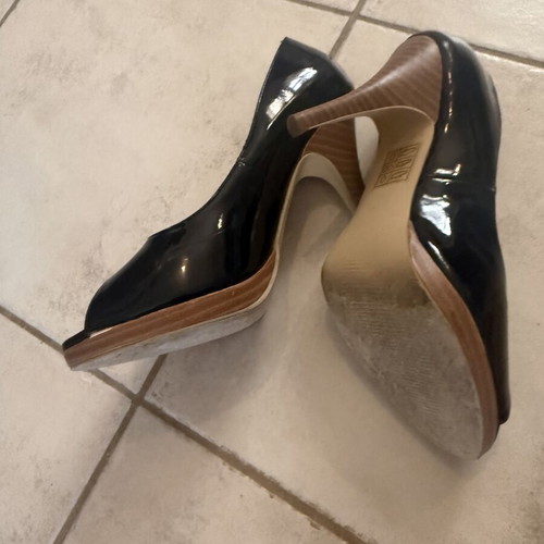 Rollini black peep toe pumps used, platform size 38