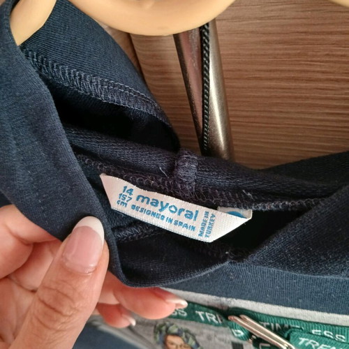 Mayoral blouse dress for girl 14 years like new, blue and green