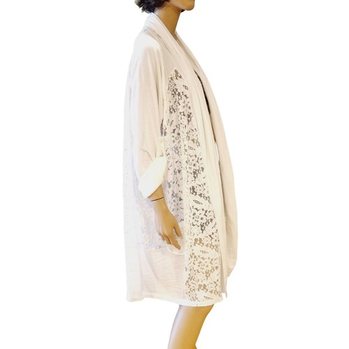 Shirt one size white with lace, new