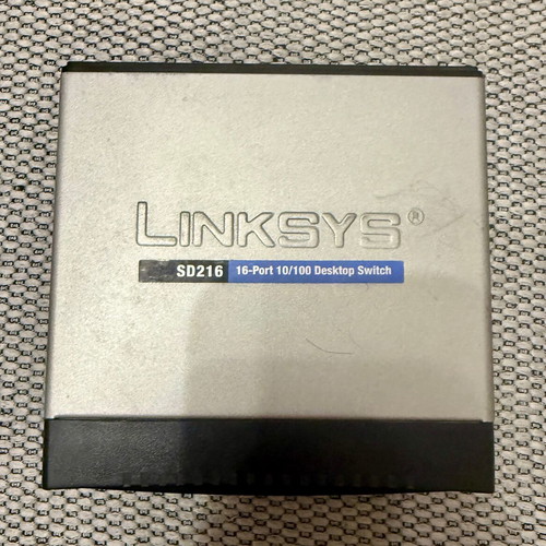 Linksys SD216 network switch used, 16-port 10/100 Ethernet