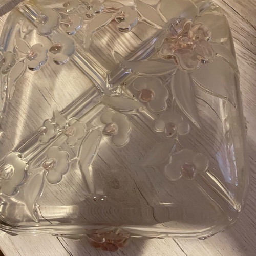 Murano serving platter and hors d'oeuvre tray new, heavy classic pieces with rose details