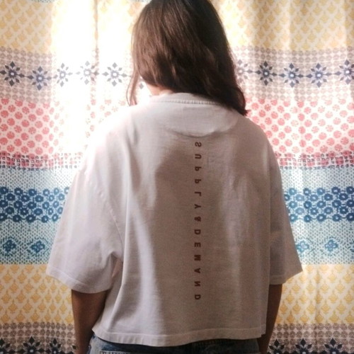 Supply & Demand sports shirt like new, cotton, white and pink