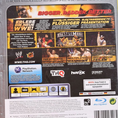 W12 Wrestlemania Edition Playstation 3 used, wrestling