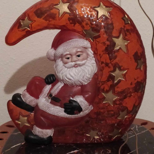 Santa Claus lighted like new, 25 cm height, pvc