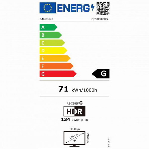 SAMSUNG The Frame (2023) QE50LS03B 50'' QLED 4K Smart TV Τηλεόραση με σφάλμα γραμμής