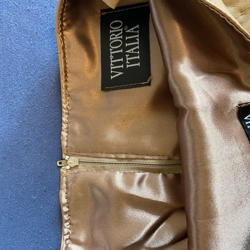 Leather skirt in camel color, size small