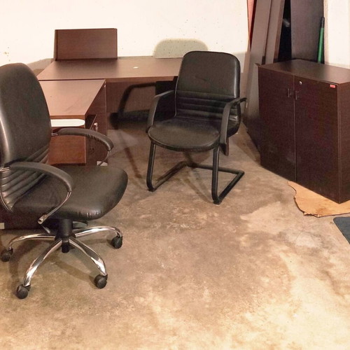 Office furniture set like new with leather chairs and sofa