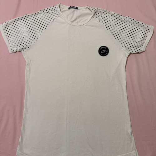 NoShame T Shirt men's white medium used with sleeve design