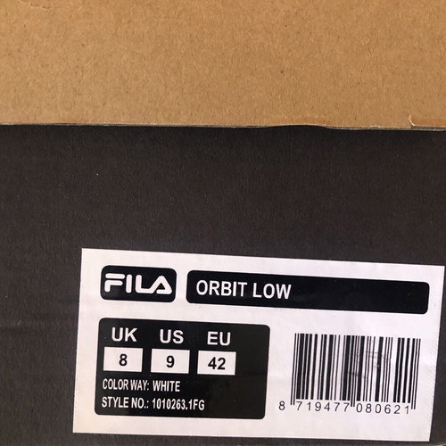 Fila Orbit Low men's sneakers size 42, white, new