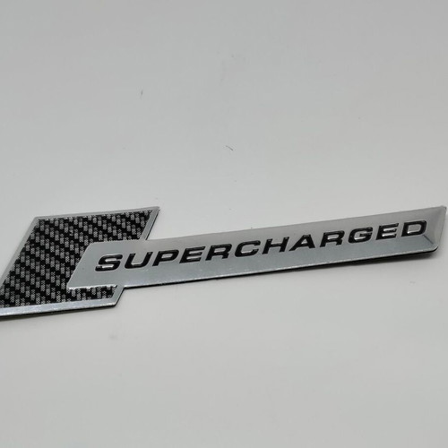 Supercharged Aluminum 3D Car Emblem like new, carbon look