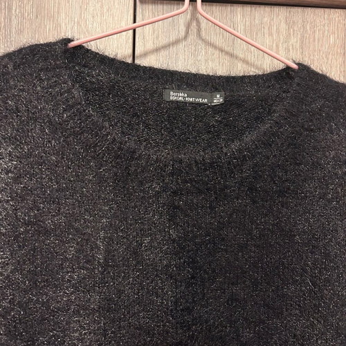 Knitted women's mohair sweater used, size M, black