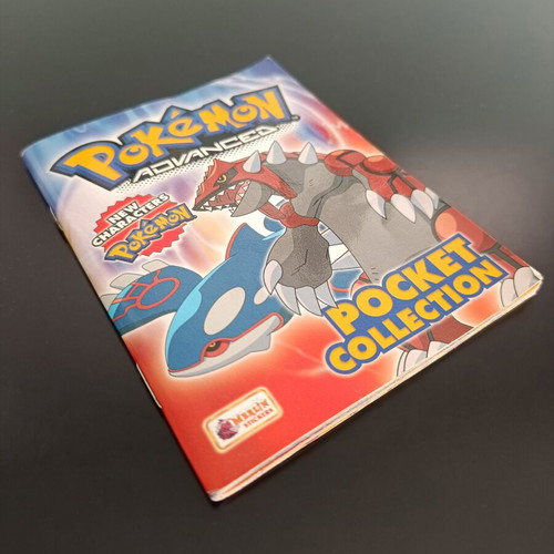 Pokémon Advanced Pocket Collection used sticker album with 37 of 222 spots