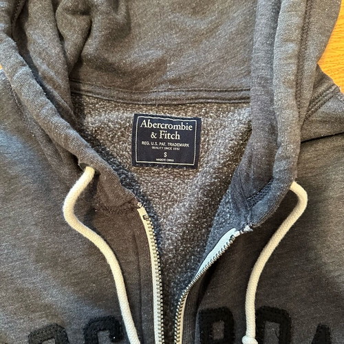 Abercrombie & Fitch zip hoodie grey size S like new