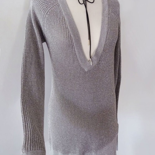 Bershka knitted dress sweater grey new, size L