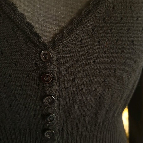 Roccobarocco wool dress black like new, size L
