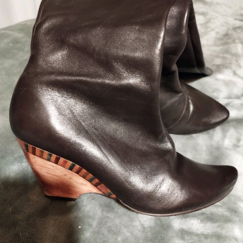 Firetrap boots used size 38 dark brown leather with 7cm heel