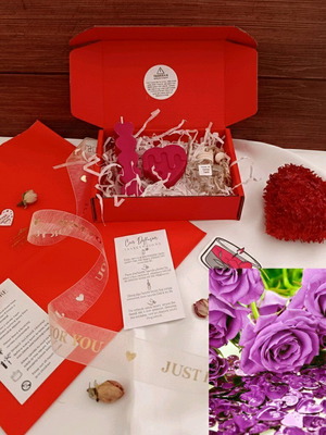 Gift Box Inspired Si Passione και Rose & Violet σετ κερί, wax melt και car diffuser 10ml