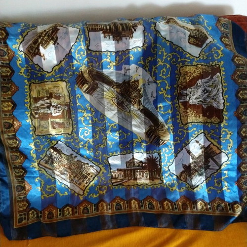 Viscose scarf new from Rome blue